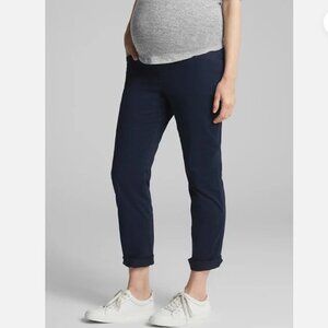 GAP Maternity Full Panel Best Girlfriend Khaki Chino Pants Navy Blue Size 4 RT60